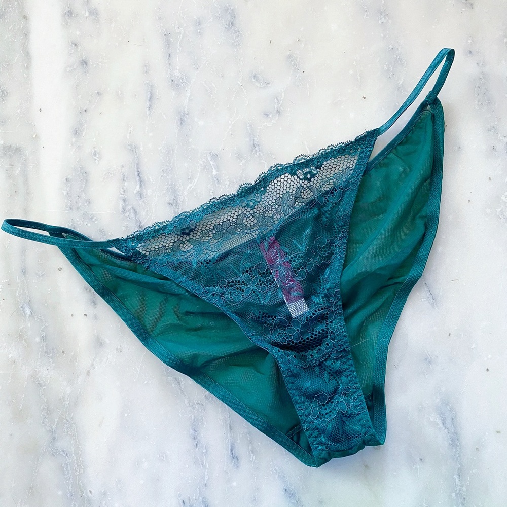 AM Mesh CHEEKINI Panties String Emerald Green